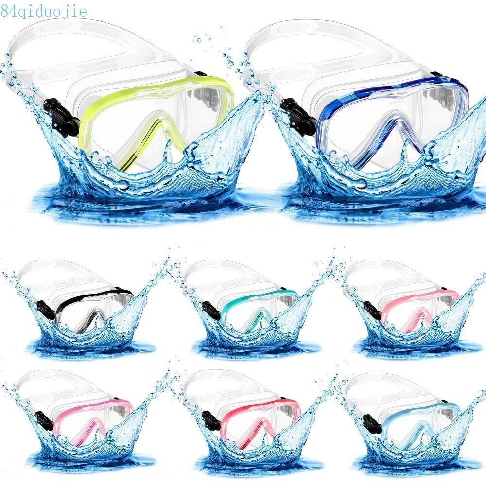 QIDUOJIE Kids Swim Goggles, with Nose Cover PC Glass Child Diving Mask