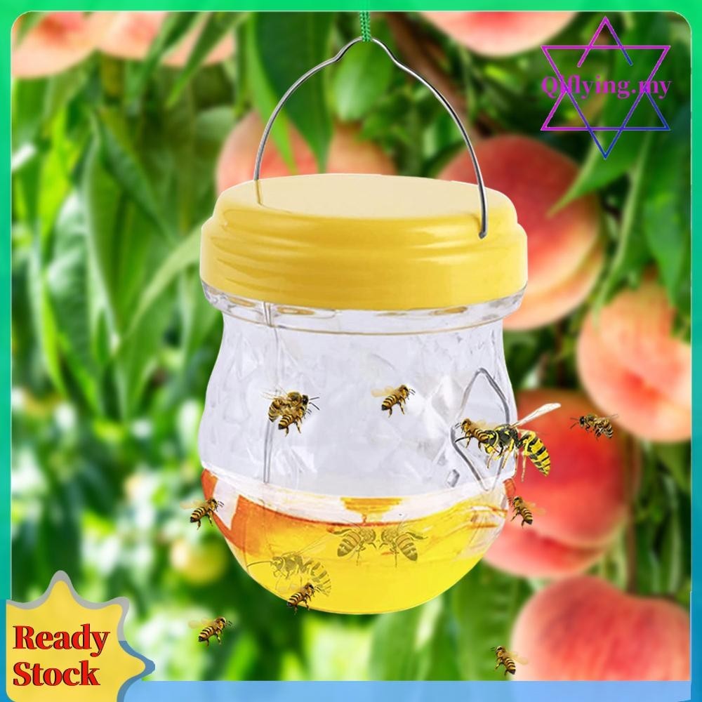 Outdoor Wasp Fruit Flies Trap Reusable Hanging Hornet Bee Catcher Non ...