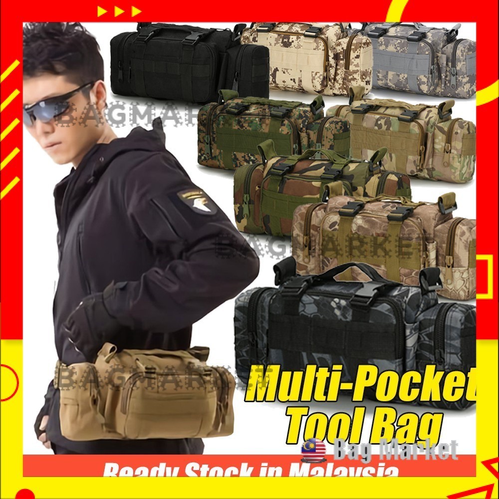 6-1🌟【 Murah Sekali】🌟 New SWAT Army Military Chest Waist Bag