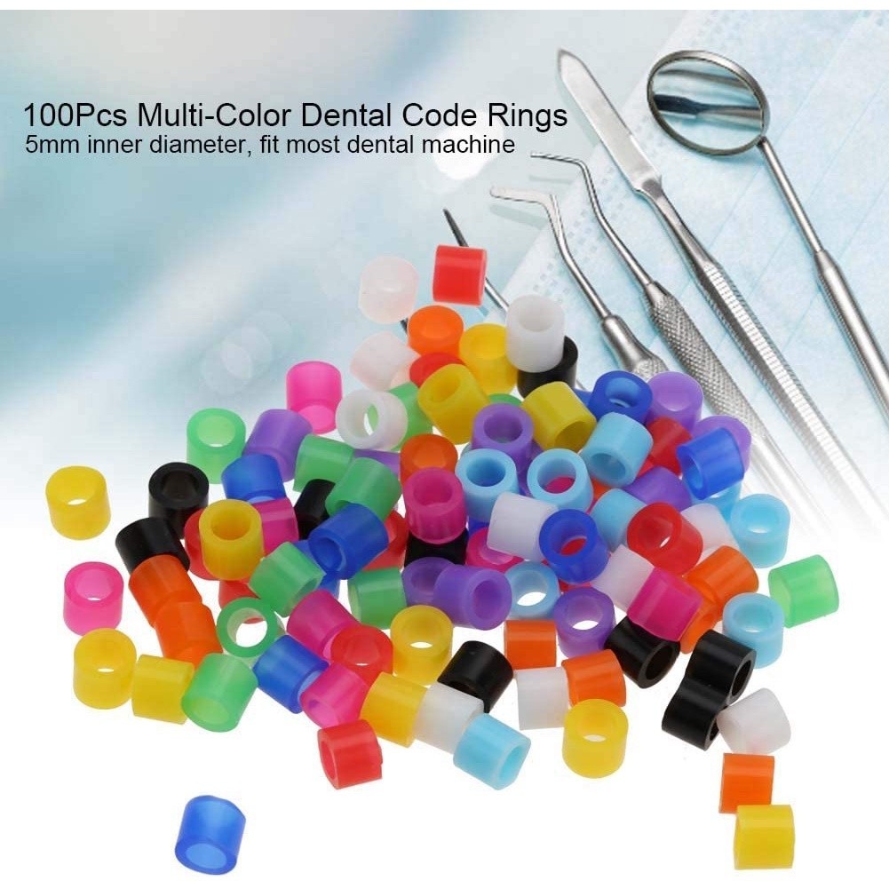 100Pcs/box Dental Color Code Rings Universal Silicone Instrument Color ...