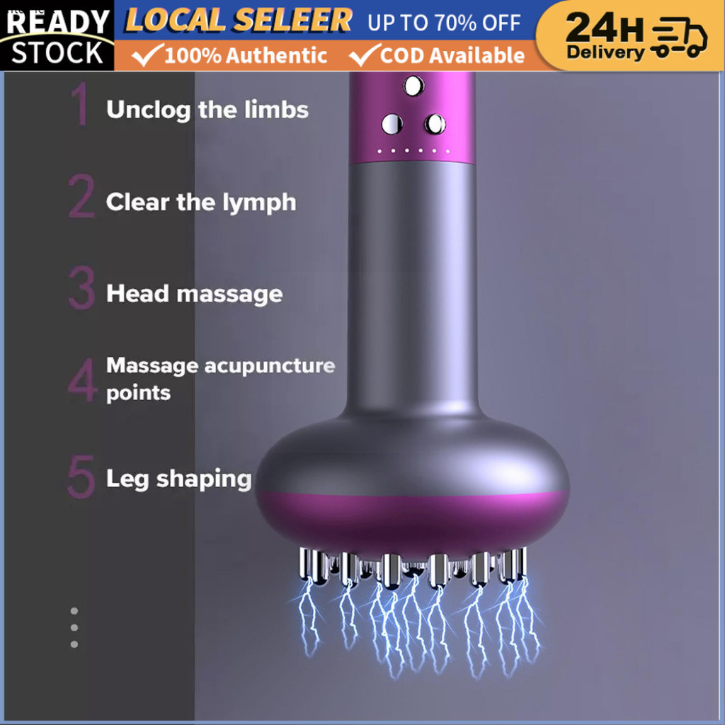 USB Rechargeable Electric Meridian Brush 6 Speed Microcurrent Vibration ...
