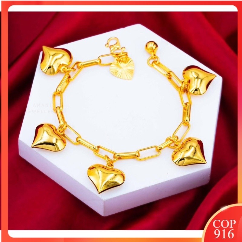 🔥Gelang Tangan PAPER CLIP COP 916 Emas Korea Bangkok Persis ori 💯