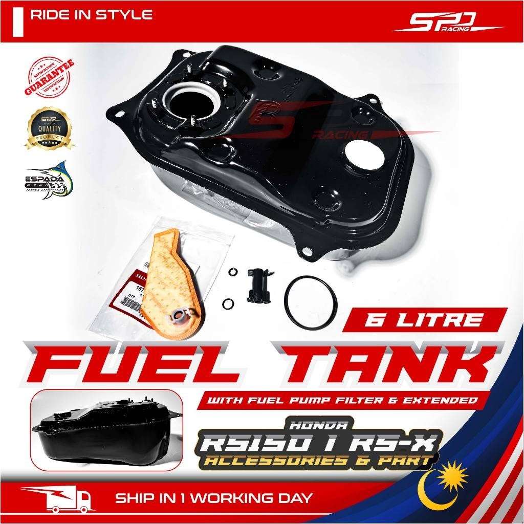 RS RSX Fuel Tank 6 Litre I With Fuel Pump Filter + Extender I ESPADA For RS150 RSX HONDA