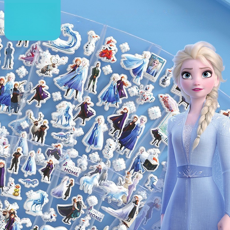 Children Stickers Princess Elsa Reward Cartoon Girl Stickers 3d Bubble ...