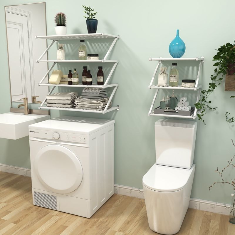 Toilet Toilet Rack Bathroom Wall-Mounted Perforated Storage Rack Toilet ...