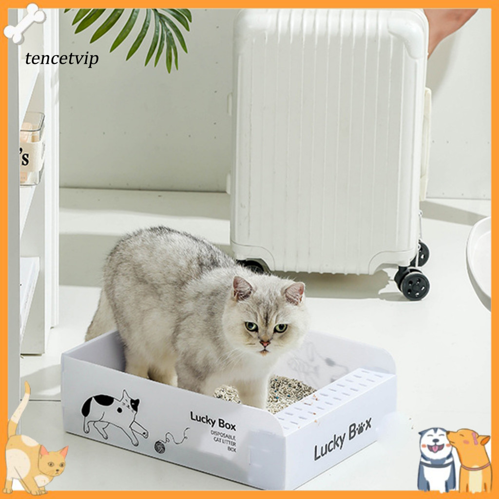 Capacity Cat Litter Box Easy Carry Cat Litter Pan Portable Splash-proof ...