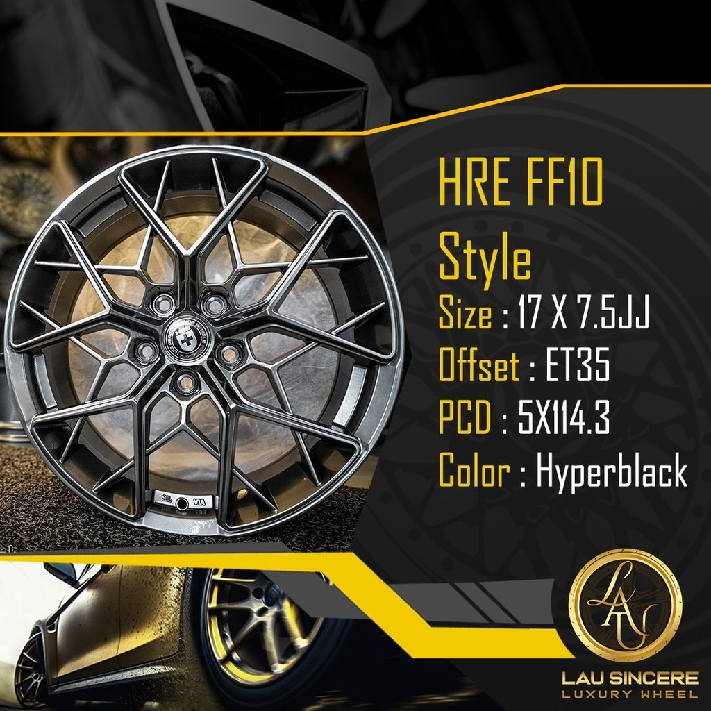 HRE FF10 Style 17 X 7.5JJ 5X114.3 Hyperblack (Hitamhyper ) | Shopee ...