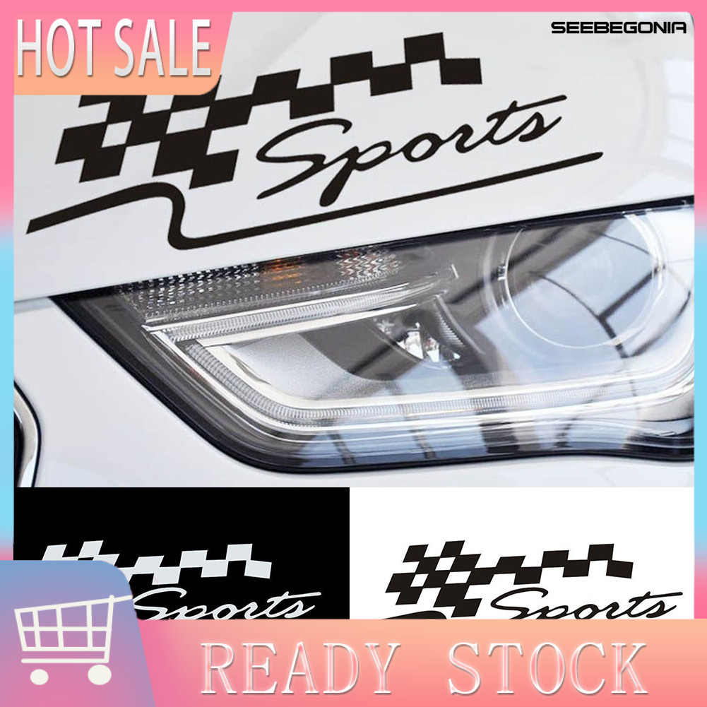 SBG_SPORT Letter Checkered Racing Flag Removable Car Sticker Auto