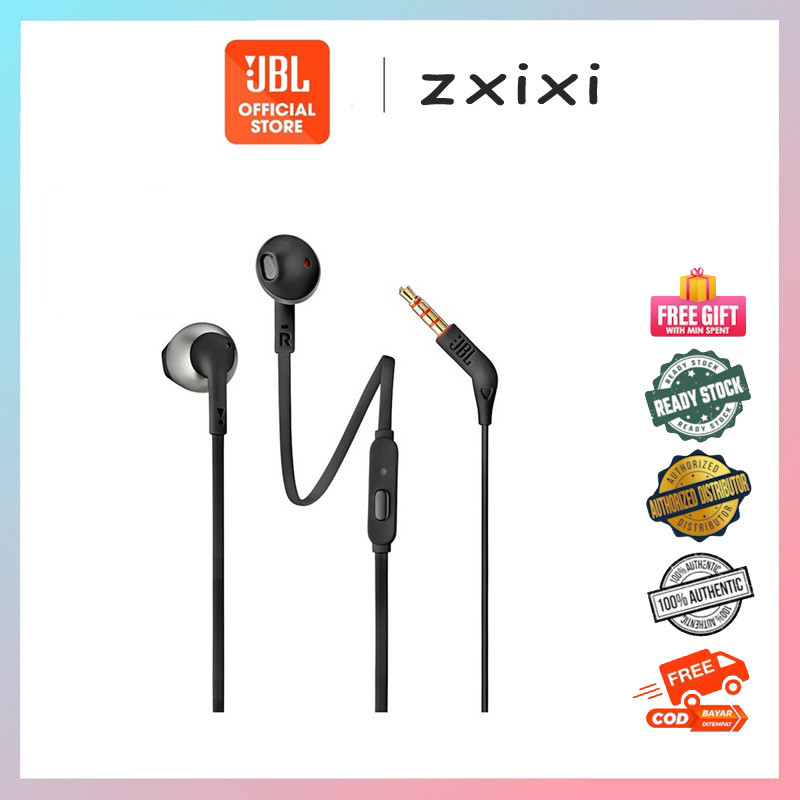 JBL T205 Earbuds Wired Headphones Shopee Malaysia