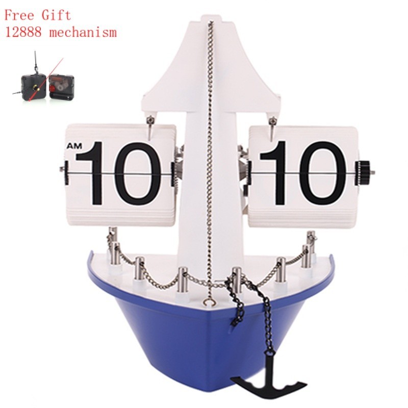 Table Clock Creative Clock Wheelboat Living Room Automatic Watch ...