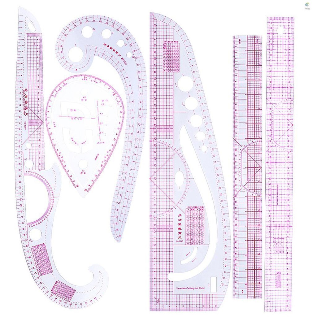 FLM 6PCS French Metric Ruler Clothing Fashion Ruler Curve Shaped ...