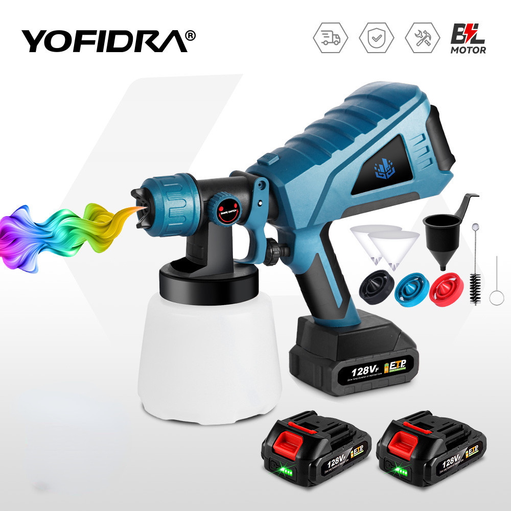 Yofidra 1000ML Electric Spray Gun High Power Flow Control Airbrush ...