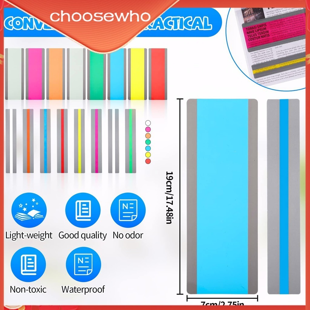 【Choo】16pieces Highlight Strips Wide Applications For Dyslexic Readers ...