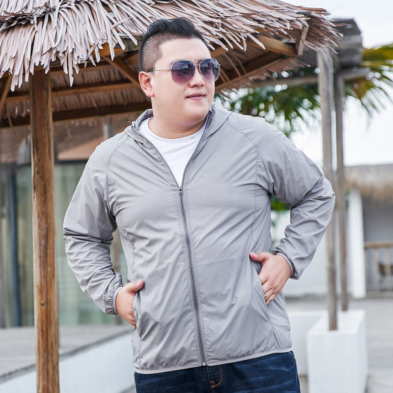 C0326] Fatty Sunscreen Clothing Extra Large Size Anti-Ultraviolet Plus Fat  Plus Loose Fashion All-Match Men's Sunscreen Clothing Anti-Mosquito