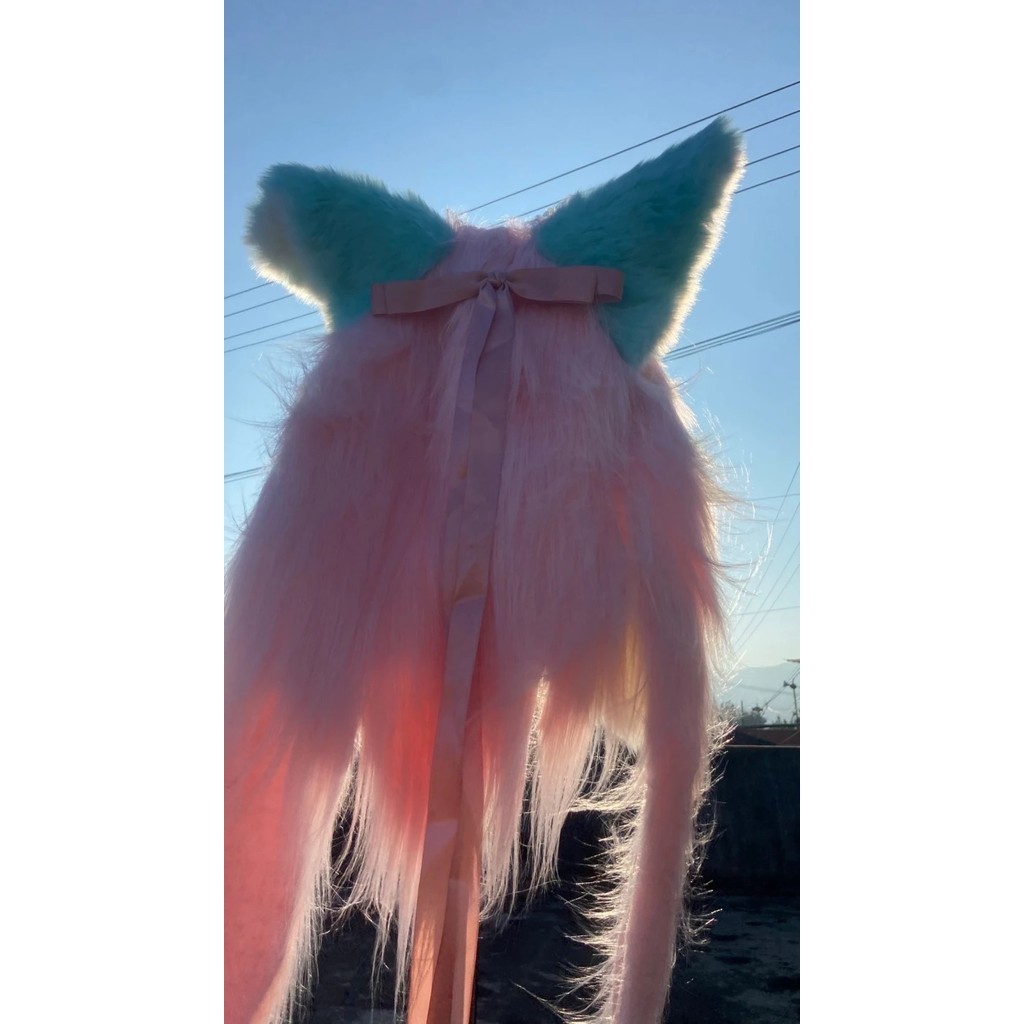 Kigurumi Fursuit Lolita Head Cover Plush Beast Cosplay Mask with ...
