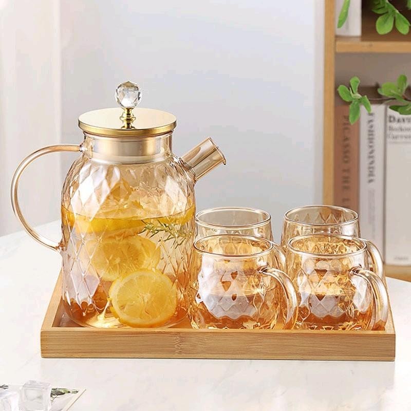 Set tea pot + dulang kayu + cawan | musim raya tidak disarankan beli ...