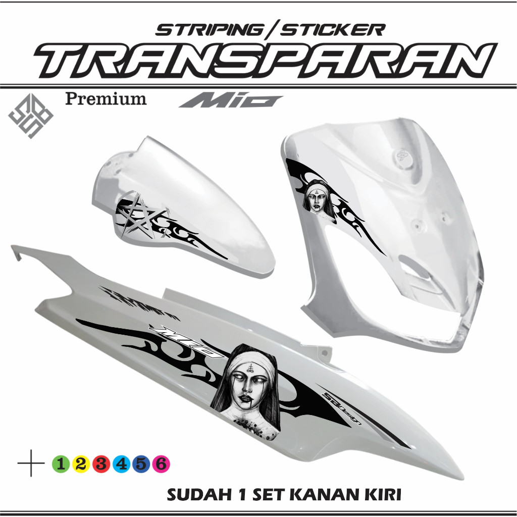 CUSTOM TRANSPARENT UV STICKER FOR YAMAHA MIO LAMA SPORTY COOL SIMPLE ...