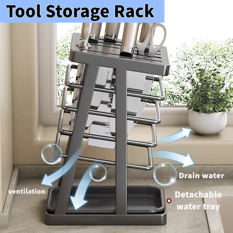 Kitchen Knife Rack Knife Rack Household Knife Holder with Drain ...