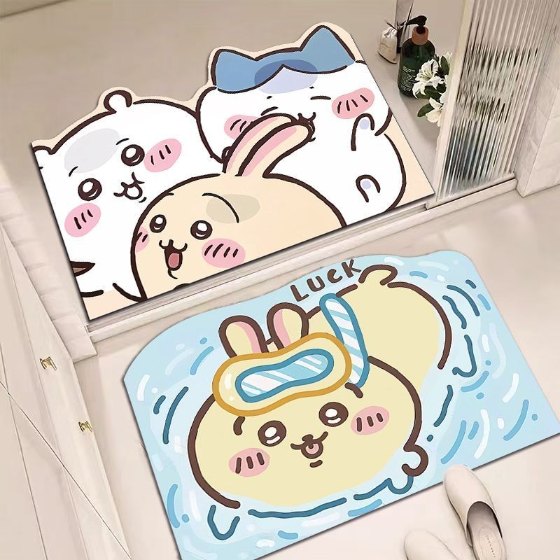 Chiikawa Comic Style Floor Mat chiikawa Fleece Home Carpet | Shopee ...