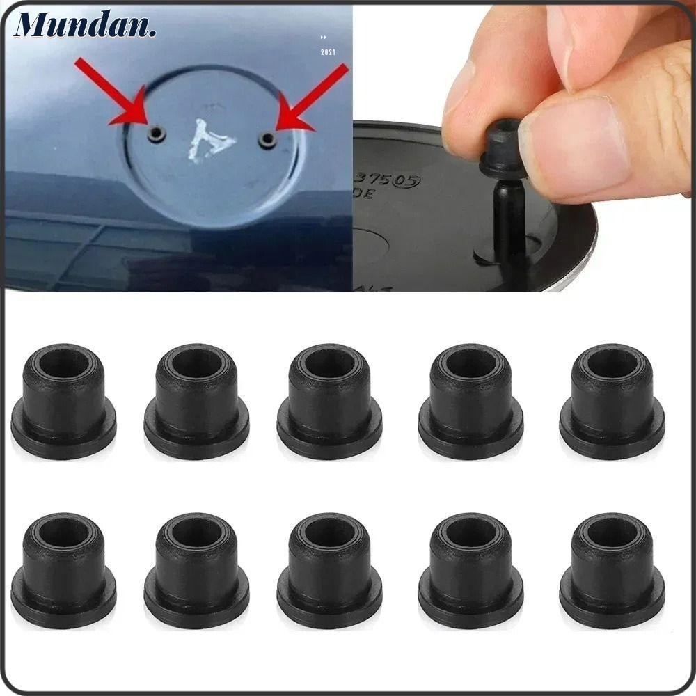 MUNDAN 1Pcs Hole Plugs, Grommet Holder Clip Trunk Emblem Hood Logo Fastener, Car Accessory Black