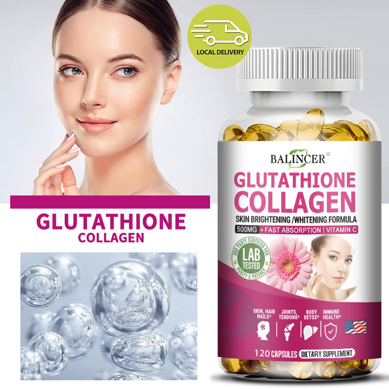 Balincer Glutathione Whitening Capsules, Collagen - Anti-aging, Immune  Support, Improve Skin, Hair, Nails