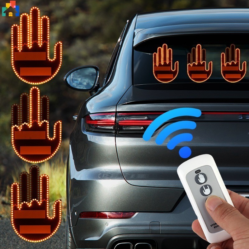 Funny Car Finger Light with Remote Control Road Rage Signs Middle