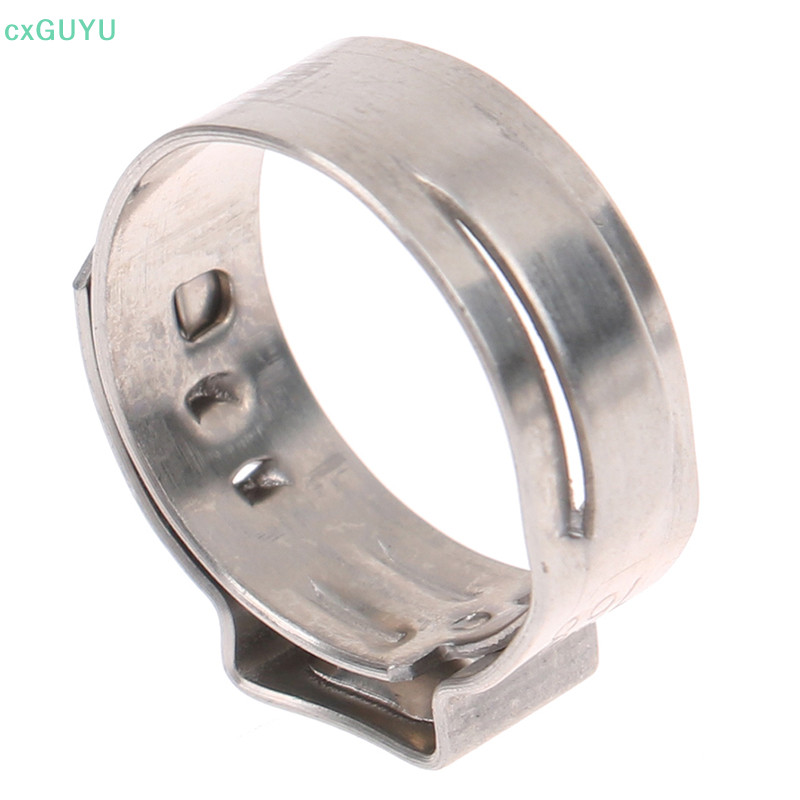 [cxGUYU] 10Pcs Hose Clamps Single Ear Stepless 304 Stainless Steel Hose