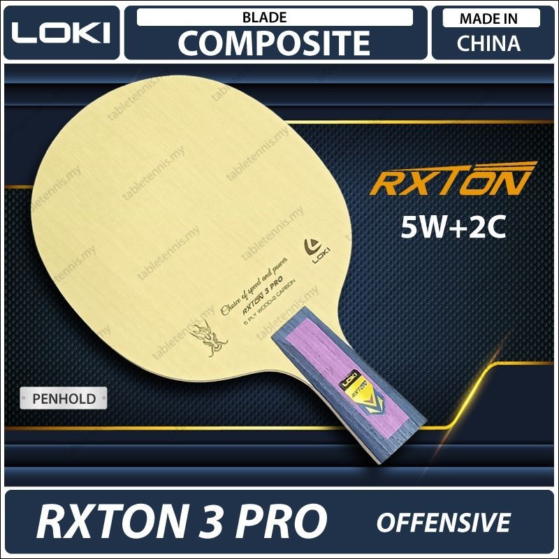 Loki Rxton 3 Pro Composite Carbon Table Tennis Blade Paddle Bat Raket ...