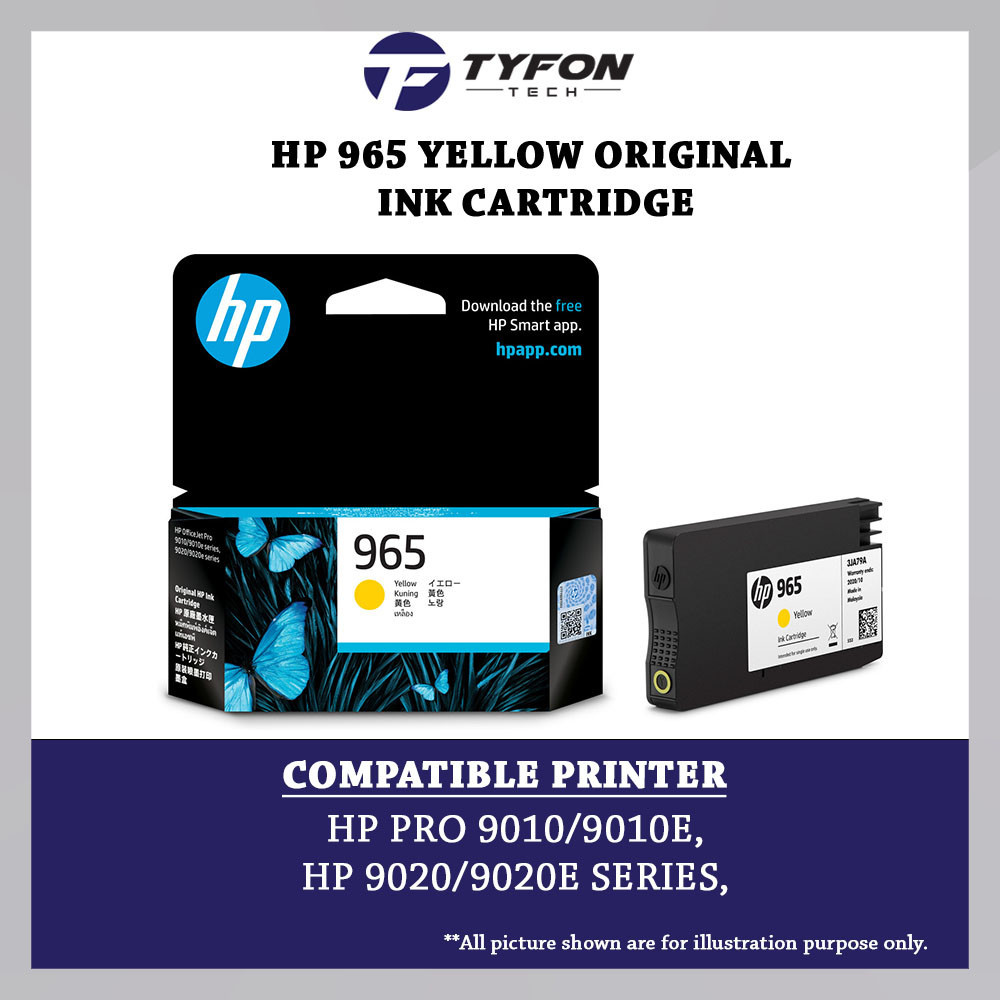 HP 965 Yellow Original Ink Cartridge 3JA79AA For OfficeJet Pro 9010 ...