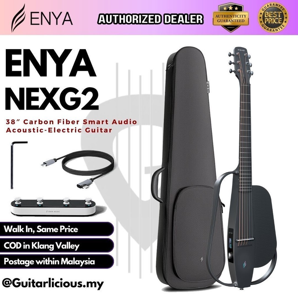 Enya NEXG 2 38 inch Carbon Fiber AcousticElectric Guitar Black