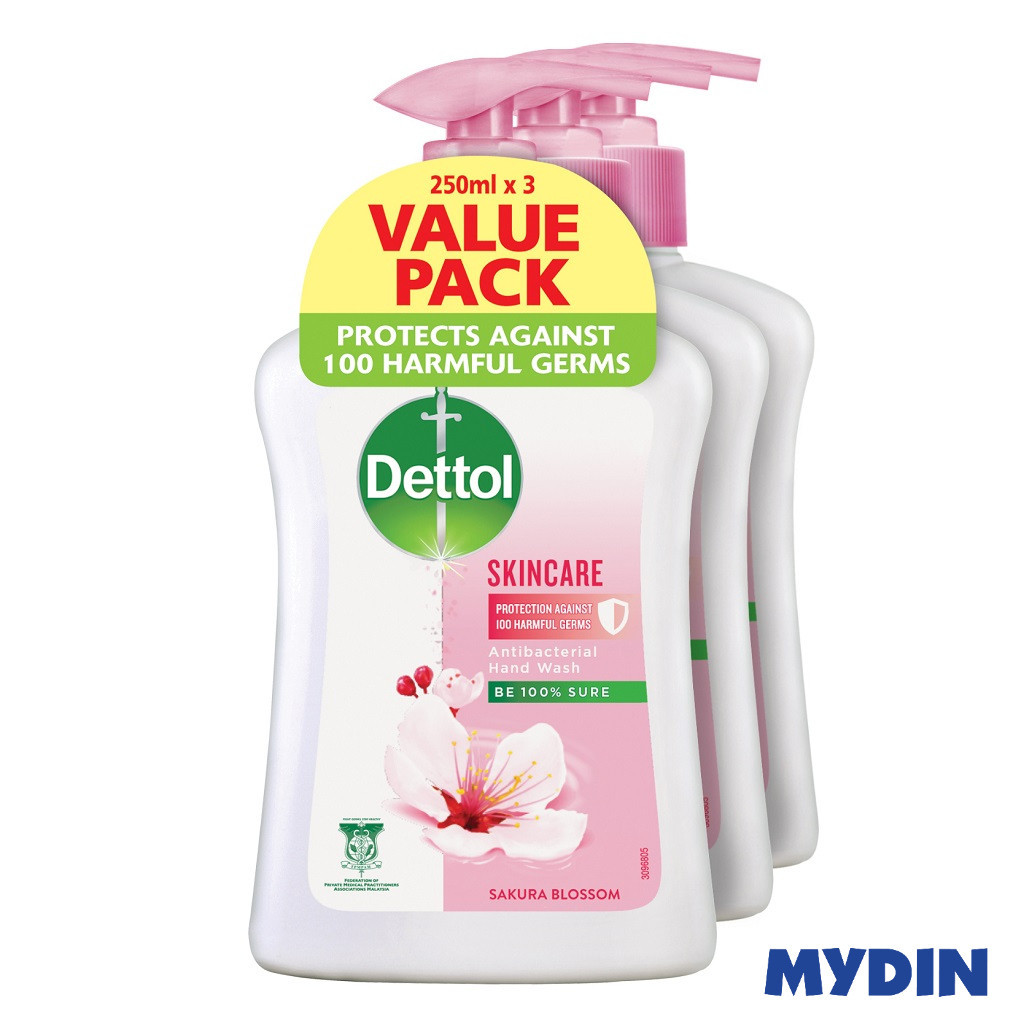 Pek Nilai Cuci Tangan Cecair Antibakteria Dettol (3 x 250g) - 5 Varian