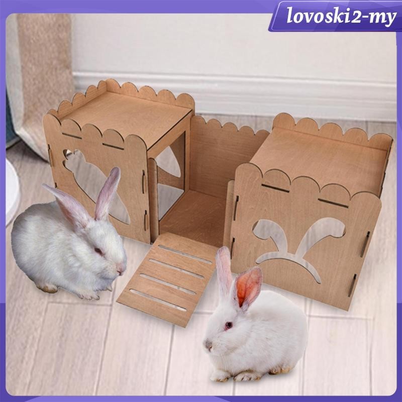 TOWERS Bunny House Wooden Castle Shelter Hideout Hideaway Hutch Small
