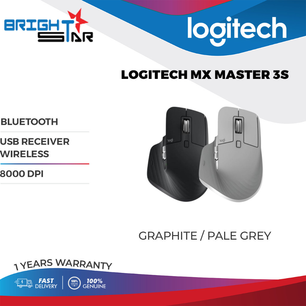 Logitech – souris sans fil MX Master 3S, 8000DPI, BLUETOOTH
