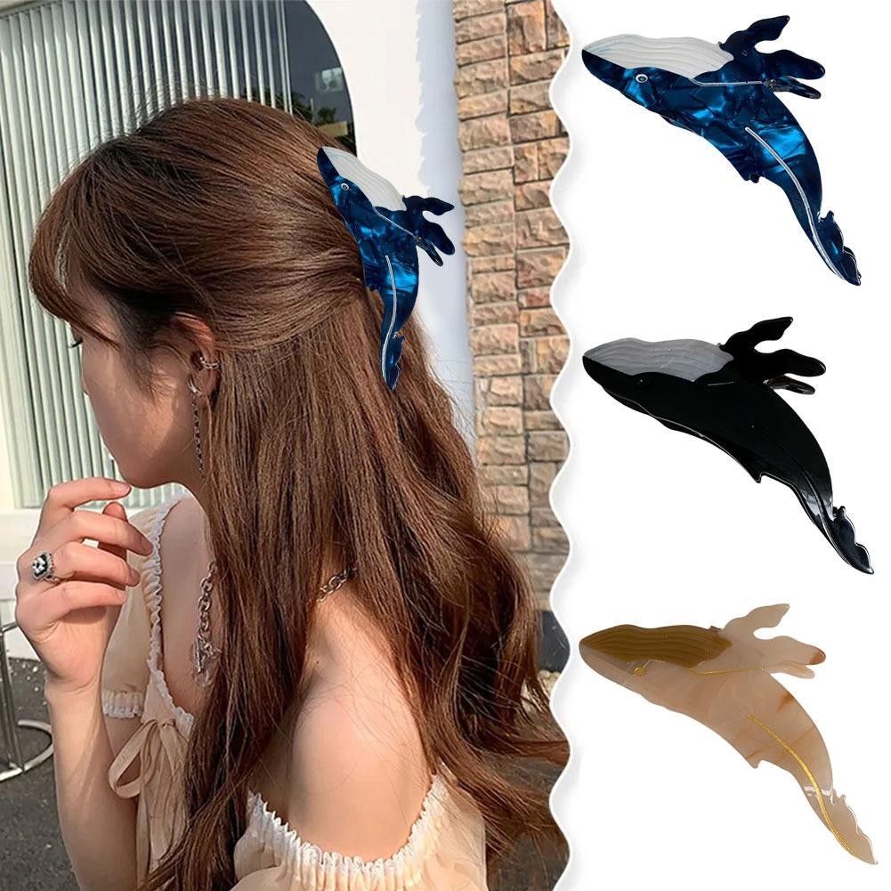 Blue Whale Hair Claw Acetate Hair Clips For Women Hair Catches Hair