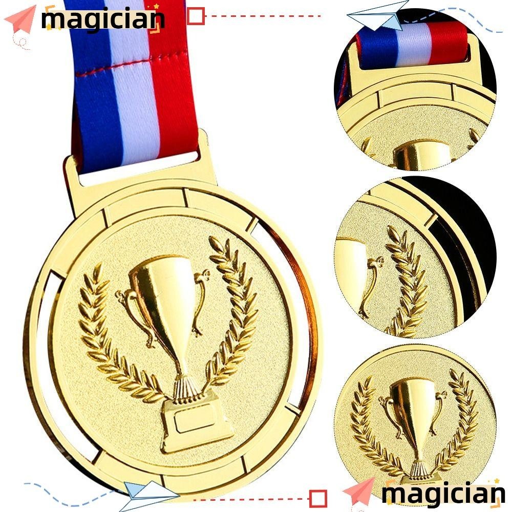 MAGIC 3Pcs Award Medals, Metal Games Souvenir Gold Silver Bronze Award ...