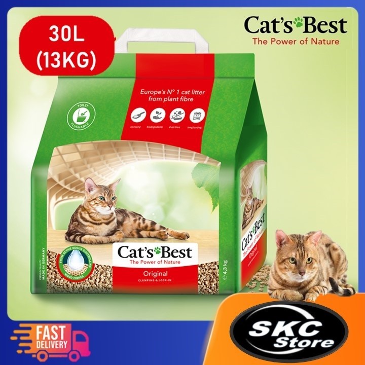 Cat's Best Original Oko Plus Litter 30L (13KG) / Clumping Cat Litter