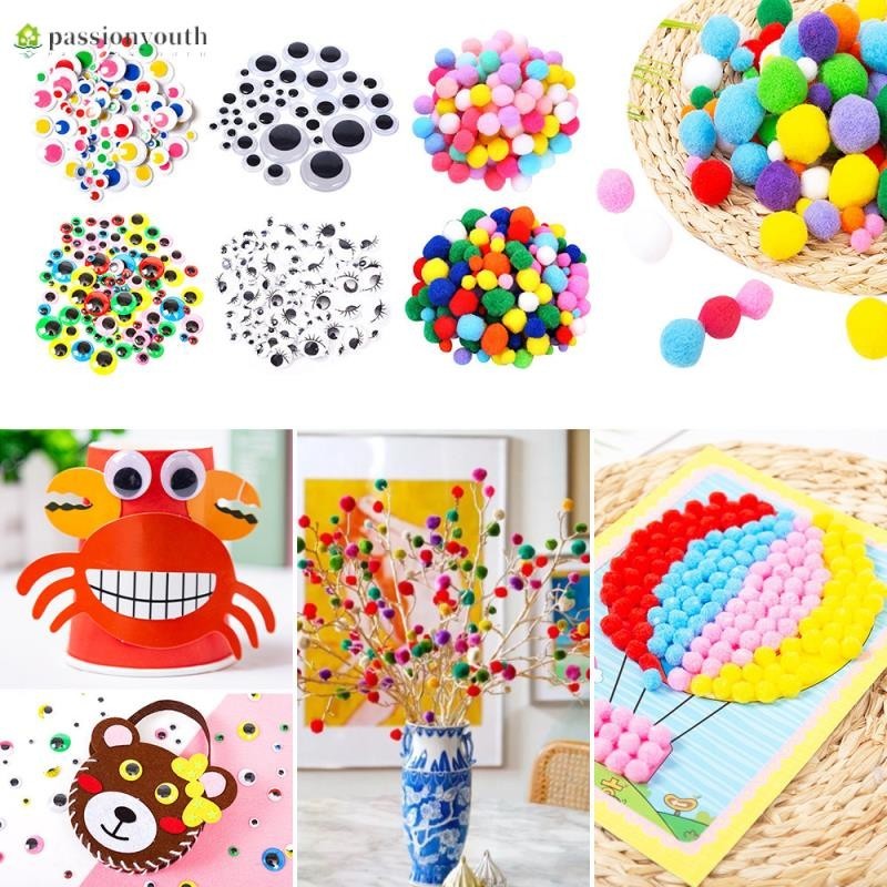 100Ps Self-Adhesive Wiggly Googly Doll Eye Movable Simulation Cartoon ...