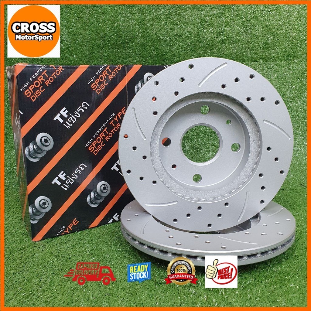 PERODUA MYVI 2011-2017/AXIA/BEZZA,ORIGINAL DRILLED&SLOTTED SPORT DISC ...