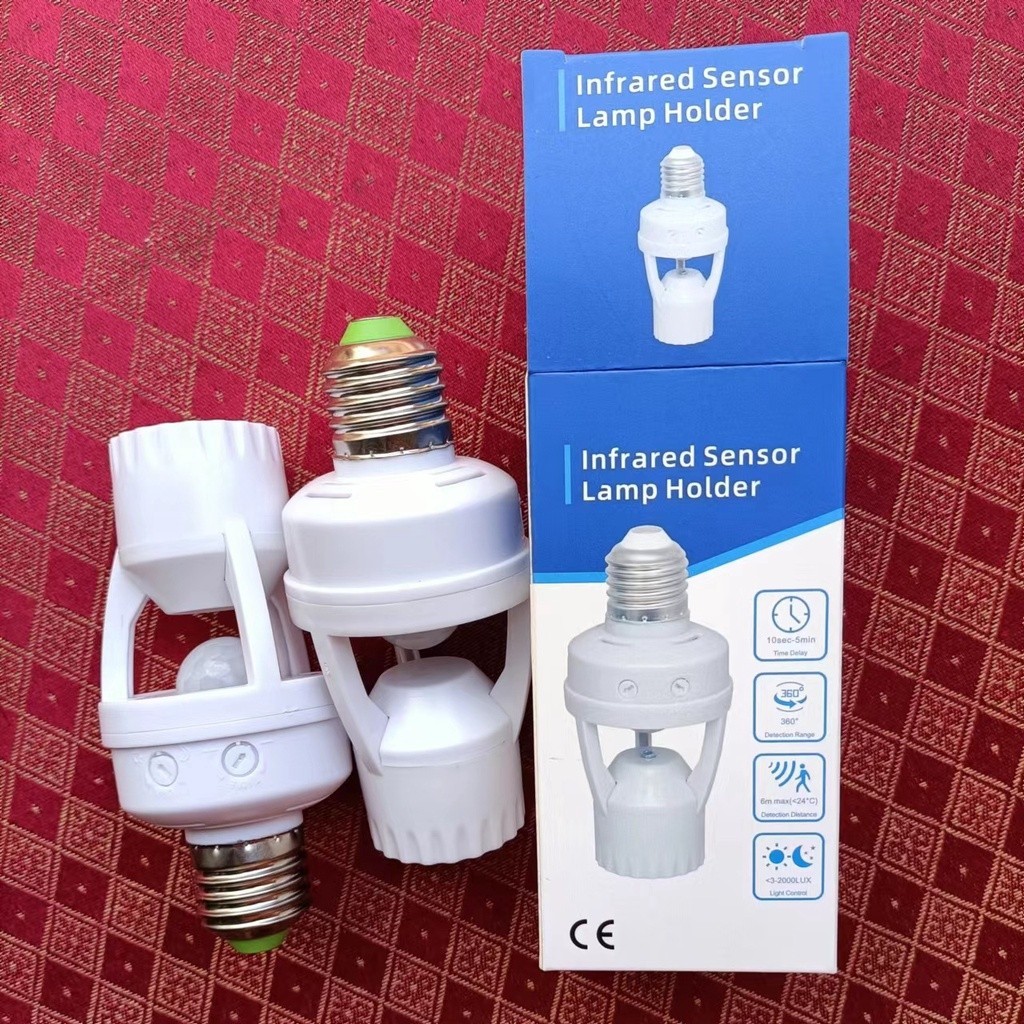 1PC E27 Light Bulb Lamp Holder infrared Motion Sensor LED Intelligent ...
