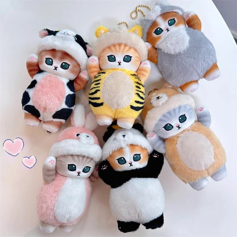 Mofusand Shark Cats Plush Toys Disguise Animal Tiger Cow Brown Bear ...