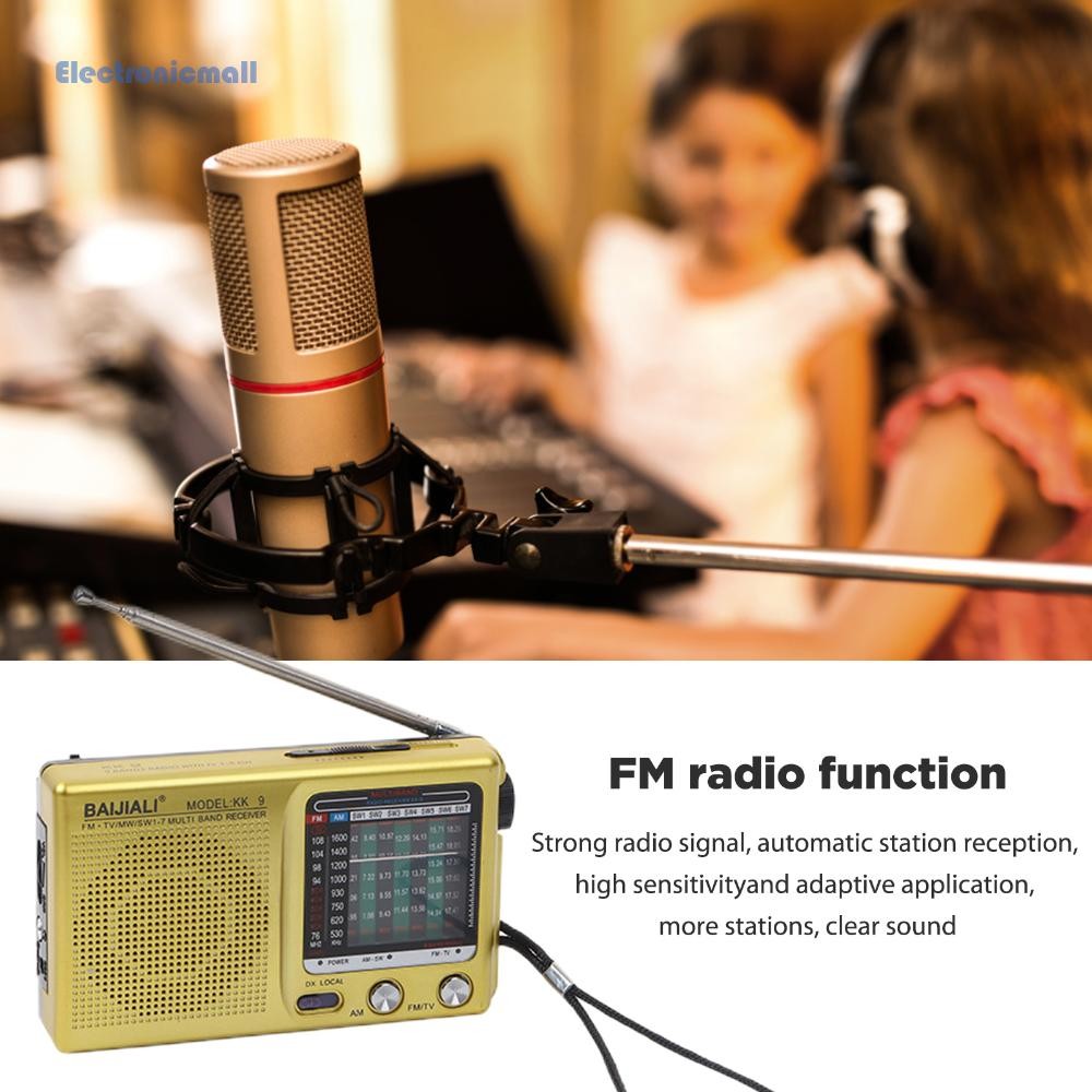 Retro Full Band SW AM FM Handheld Emergency Mini Weather Radio Built-in ...