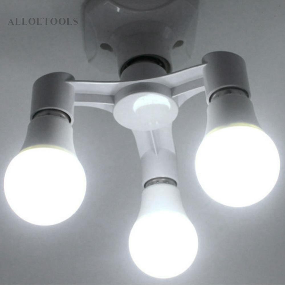 3 in 1/4 in 1/5 in 1 E27 to E27 Base Socket Splitter LED Light Lamp ...