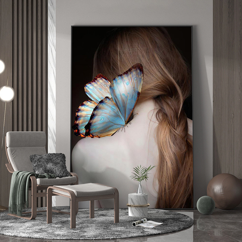 Cahaya Moden Mewah Ruang Tamu Pintu Masuk Seni Rajah Lukisan Hiasan ...