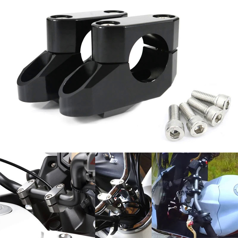 thumbnail image 2 of 50mm Clip-On 1" Riser Handlebars For Suzuki GSXR 600 750 1000 1100 2 of 6