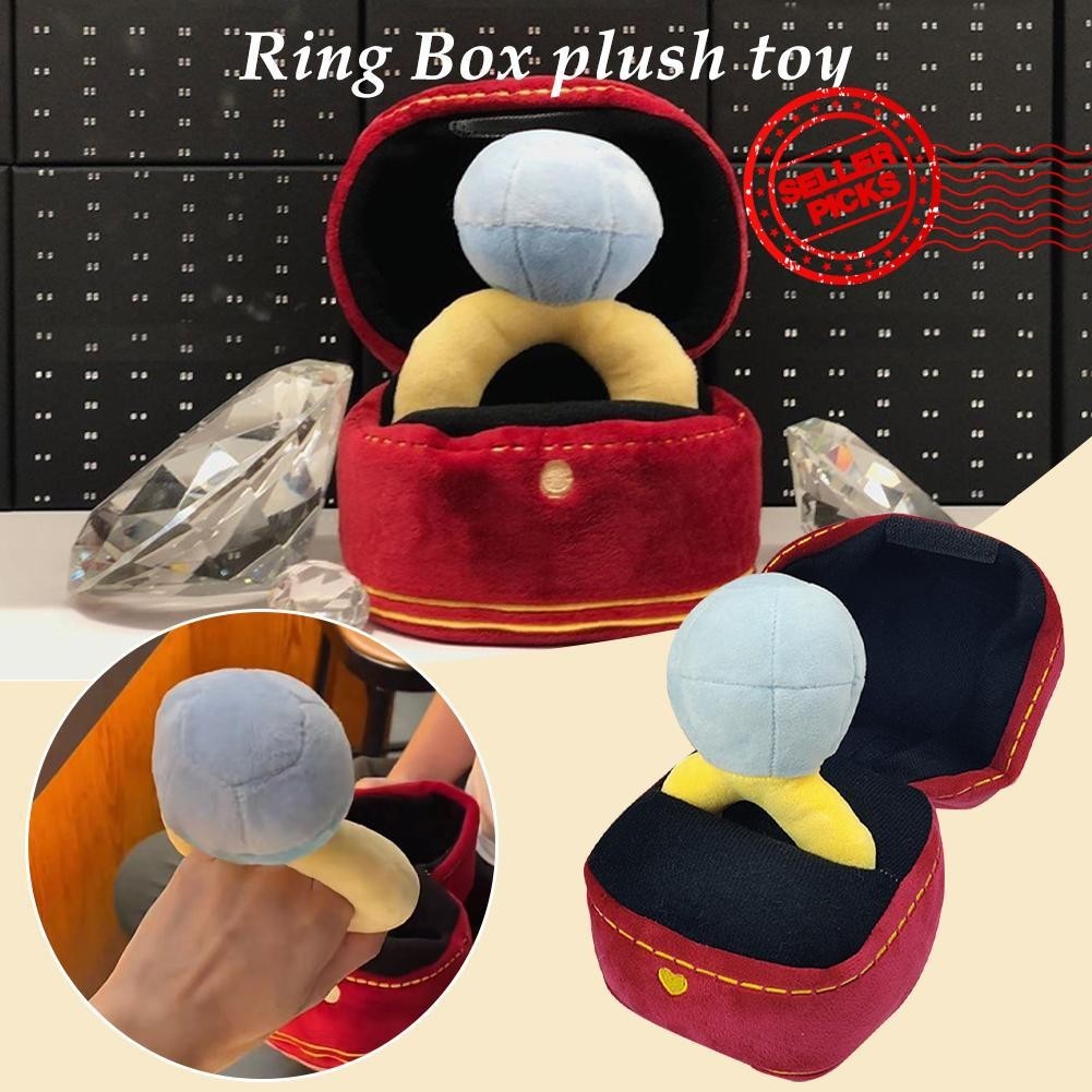 Creative Ring Box Plush Toy Love Diamond Ring Case Wedding Gift Couple ...