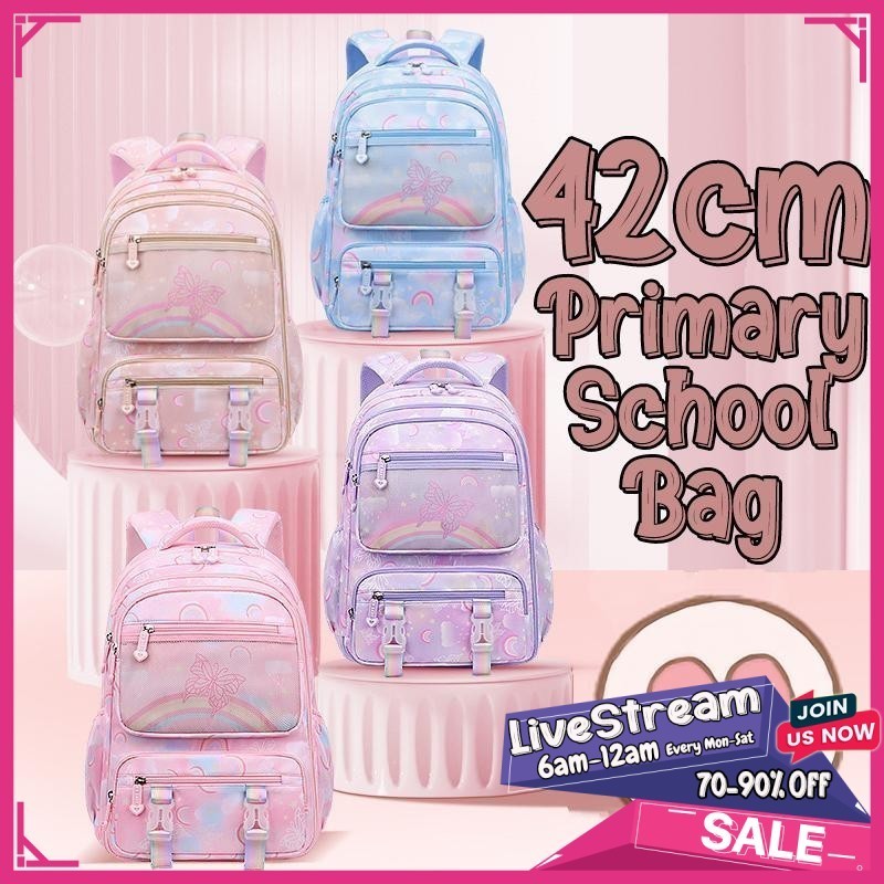 (B754) 42cm Beg Sekolah Rendah Sesuai Darjah 1-2-3-4 Primary School Bag ...