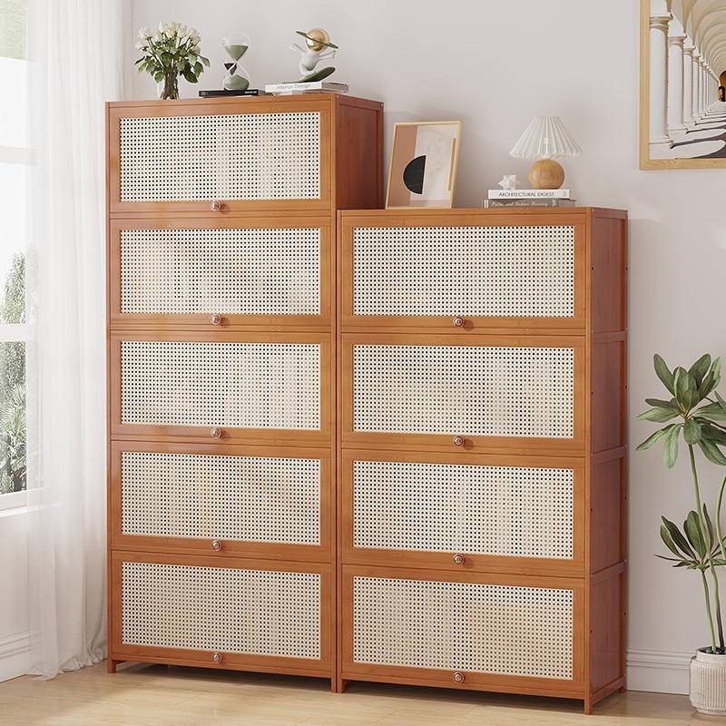 Bookcase Storage Rack with Door, Living Room Floor to Ceiling Storage ...