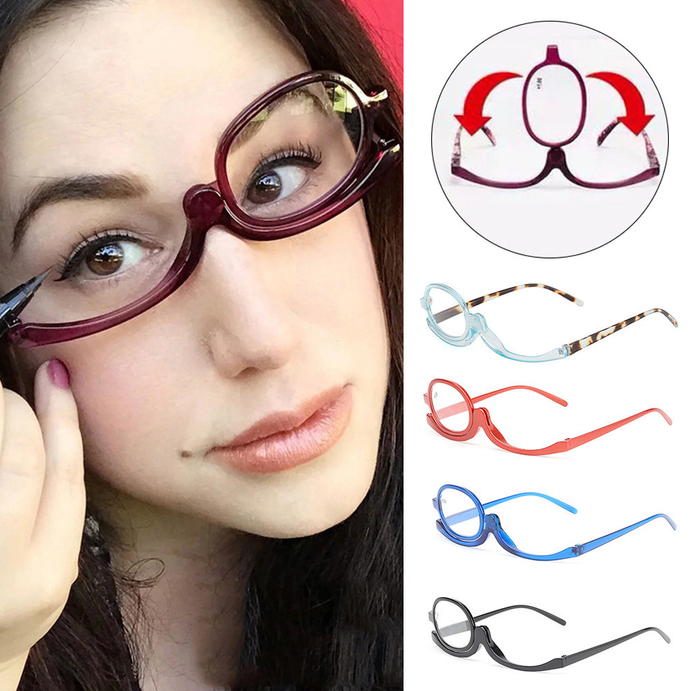 Fashion Monocle Glasses Full Frame Eyeglasses Makeup Eyewear Multifunctional Rotatable Shopee Malaysia