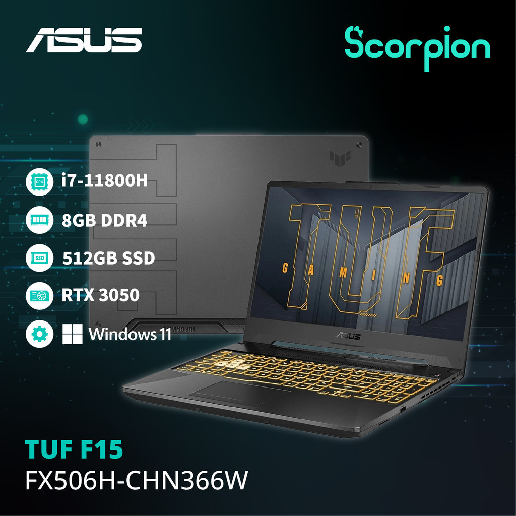 Asus TUF F15 FX506H-CHN366W Gaming Laptop（Aeon Credit Services-36 ...