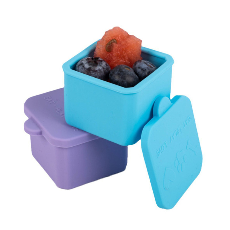 【tuilieyfish】 Silicone Lunch Box Sauce Divider Cup With Lid Square ...